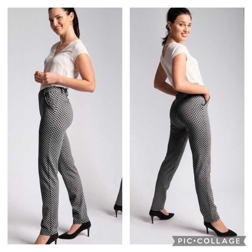 NWOT Betabrand Catstooth Chino Straight Leg Dress Pant Yoga Pant